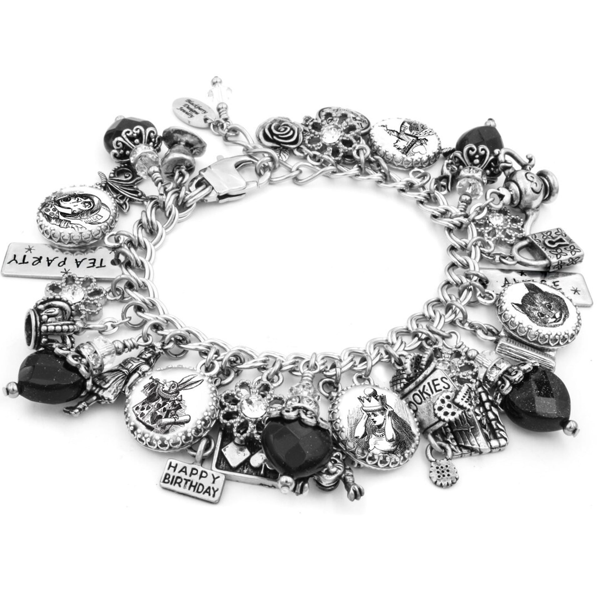 alice in wonderland bracelet black and white