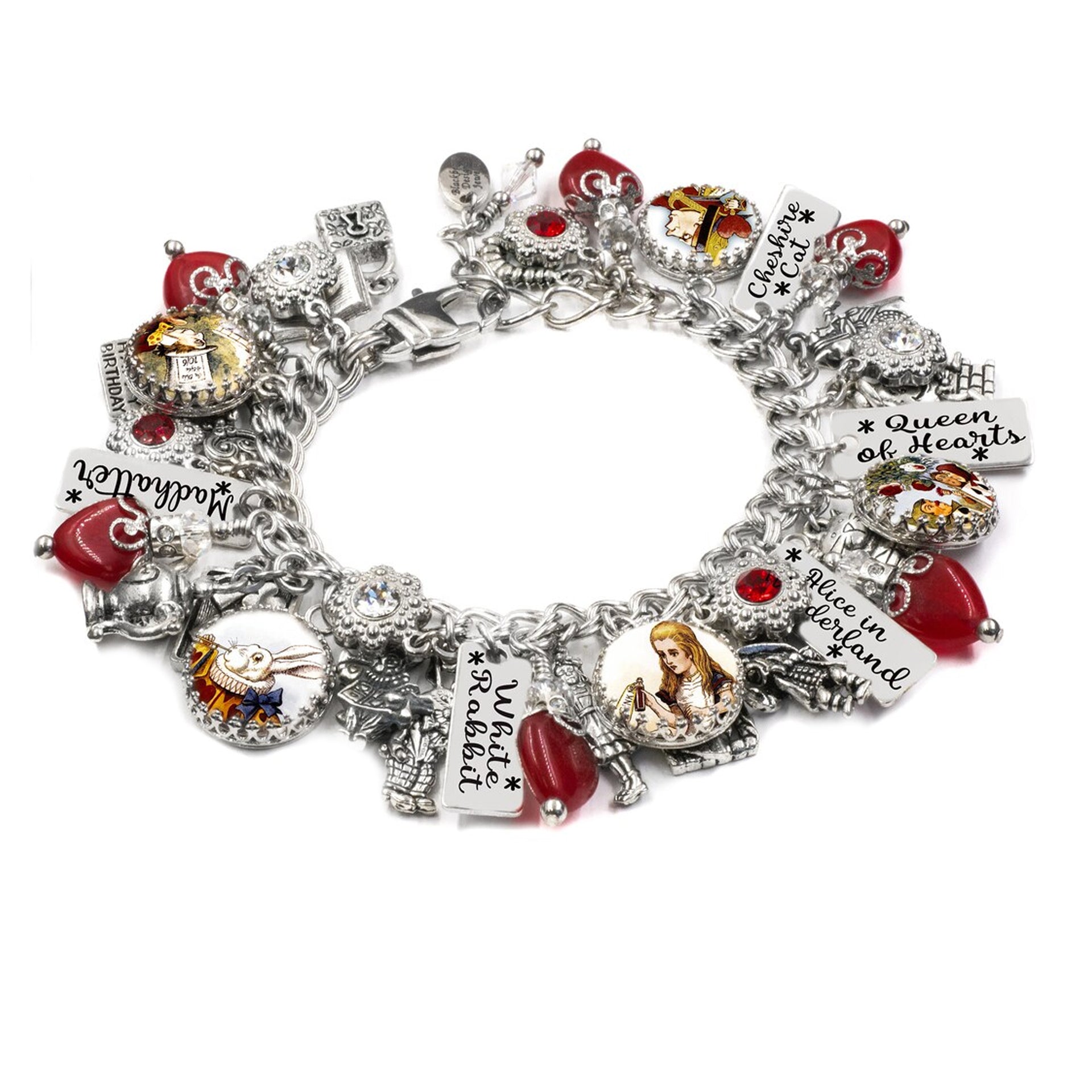 alice in wonderland silver bracelet
