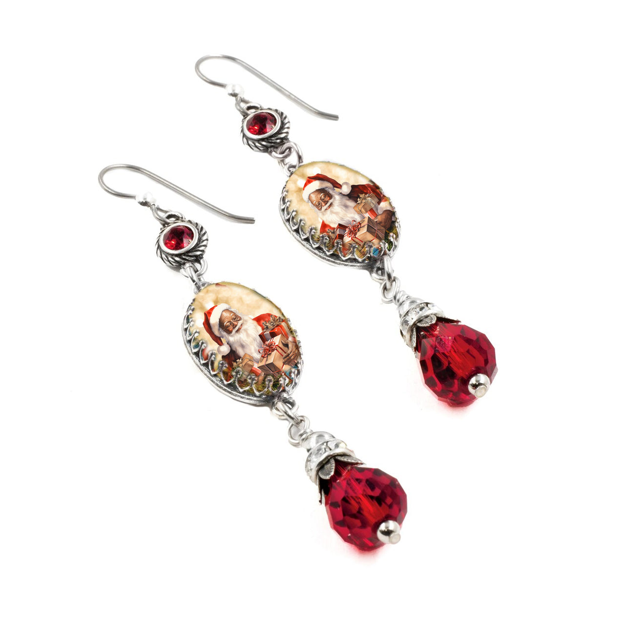 black santa earrings
