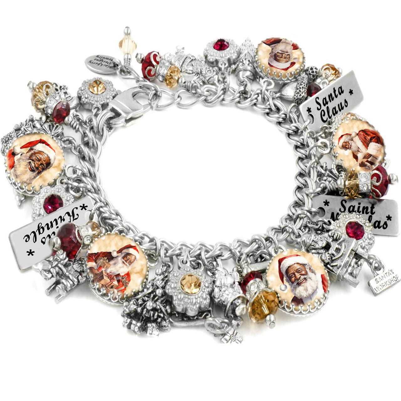 black santa charm bracelet