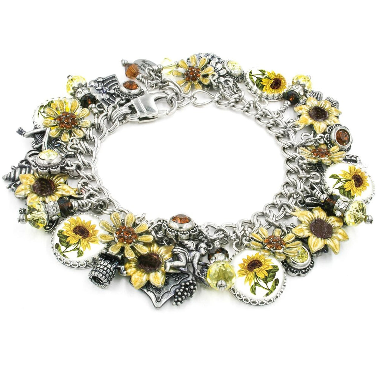 sunflower charm bracelet