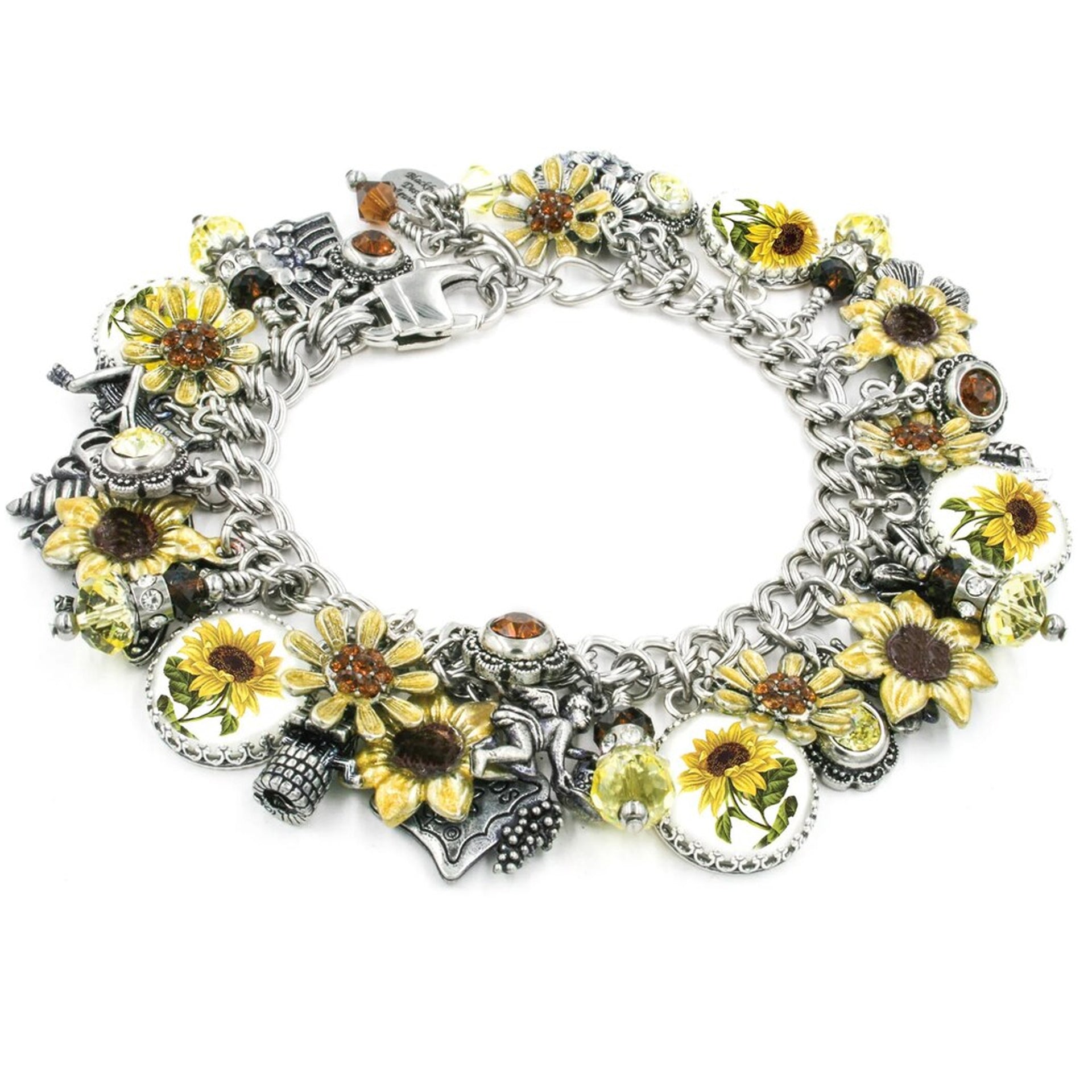 sunflower charm bracelet