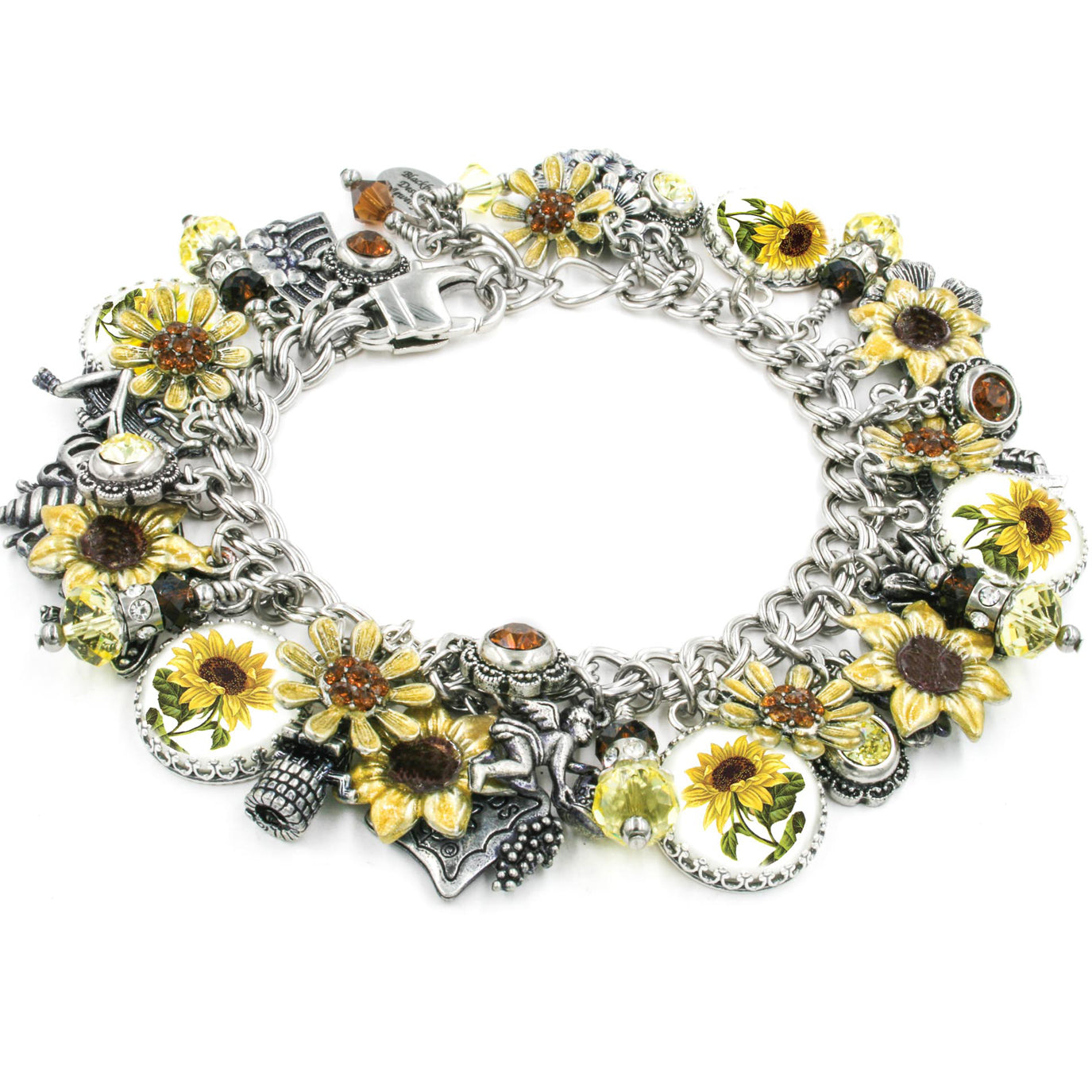 sunflower charm bracelet