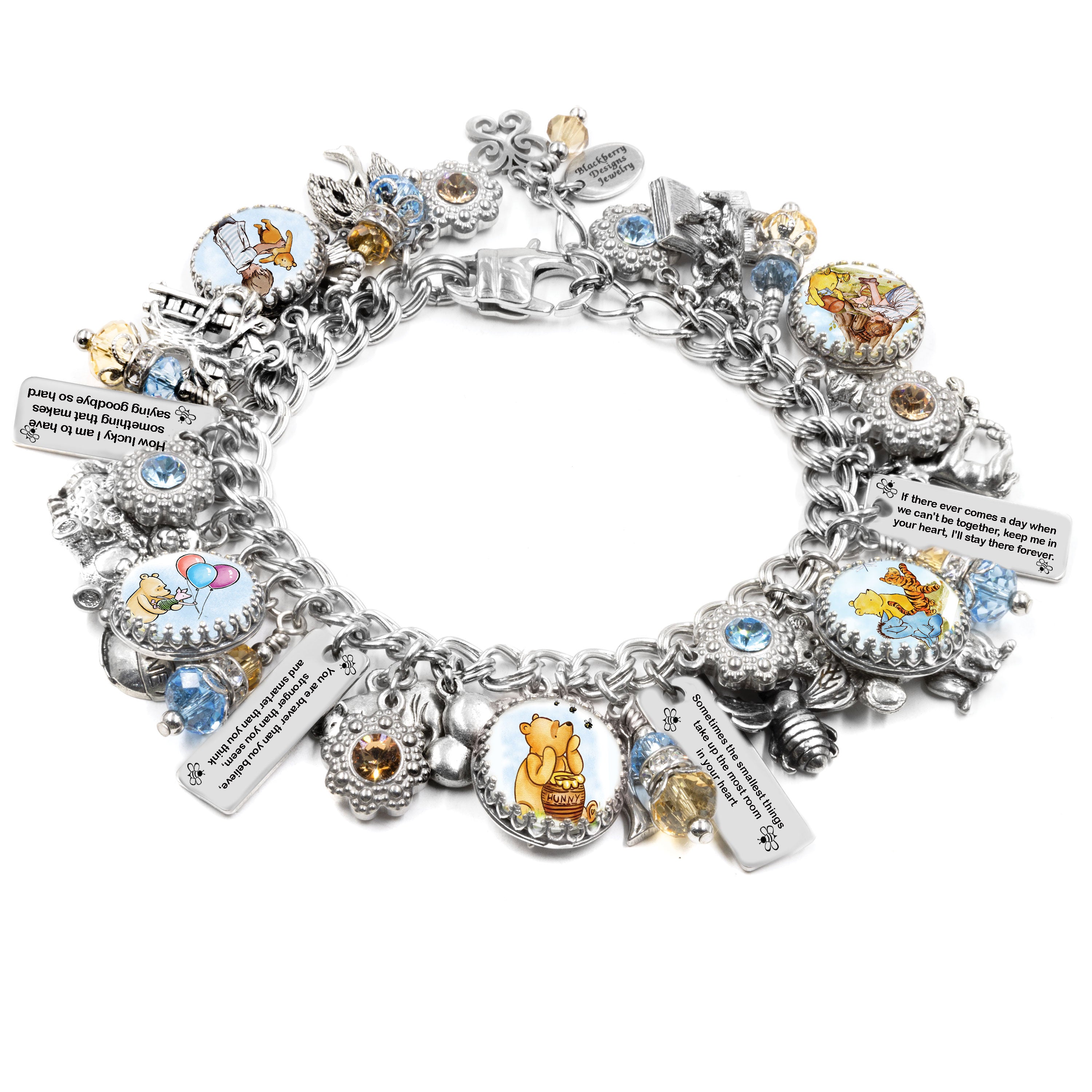 Winnie the Pooh Charm Bracelet – Quotes Vintage Charms