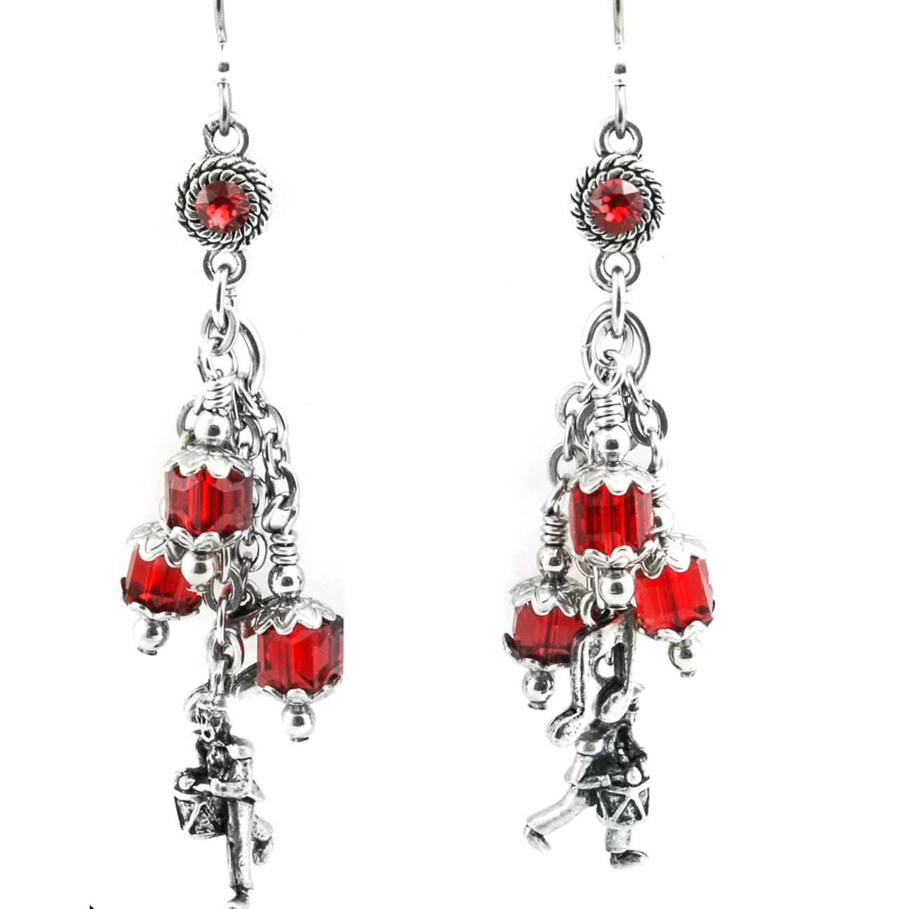 12 drummers drumming 12 days of christmas earrings