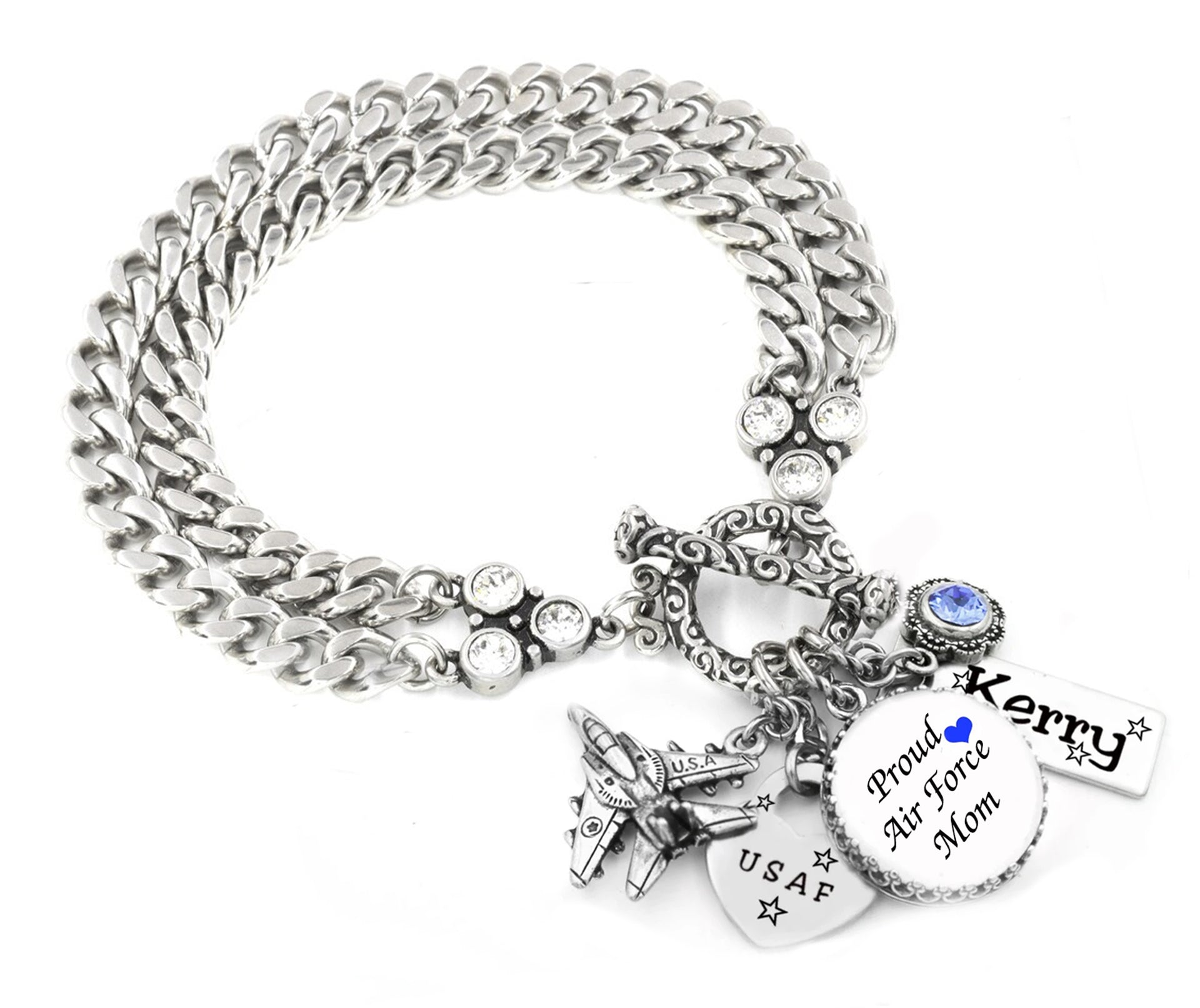 united states air force charm bracelet