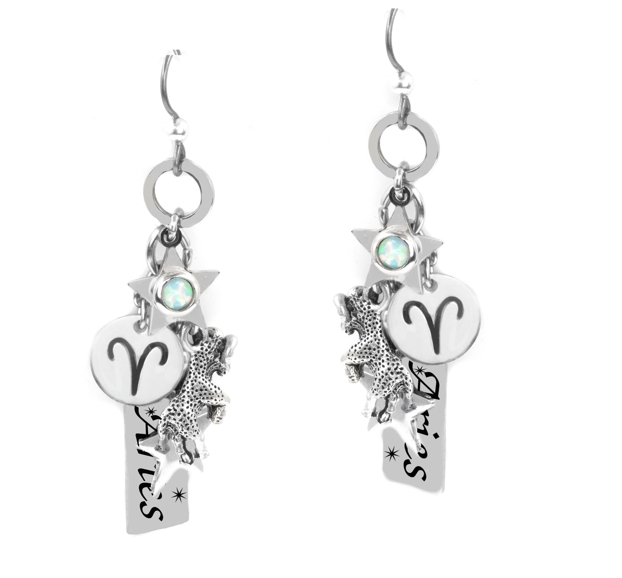 Horoscope Gemstone Earrings, Aries