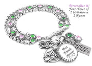 best friends birthstone charm bracelet