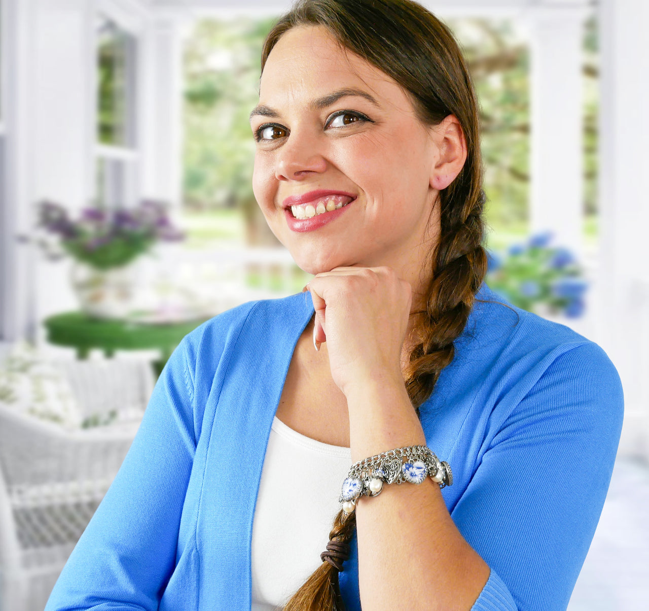 woman wearing china bracelet