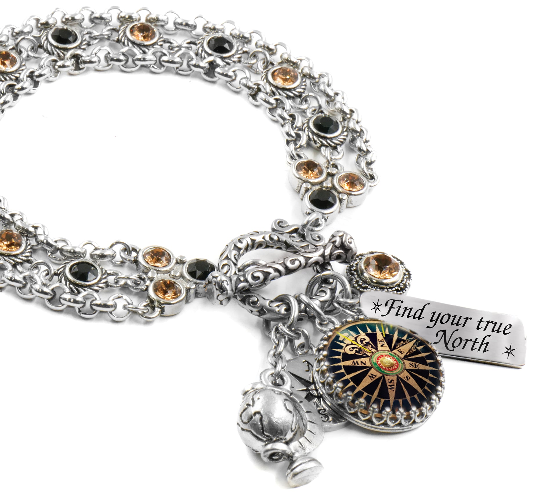 compass charms, nautical jewelry