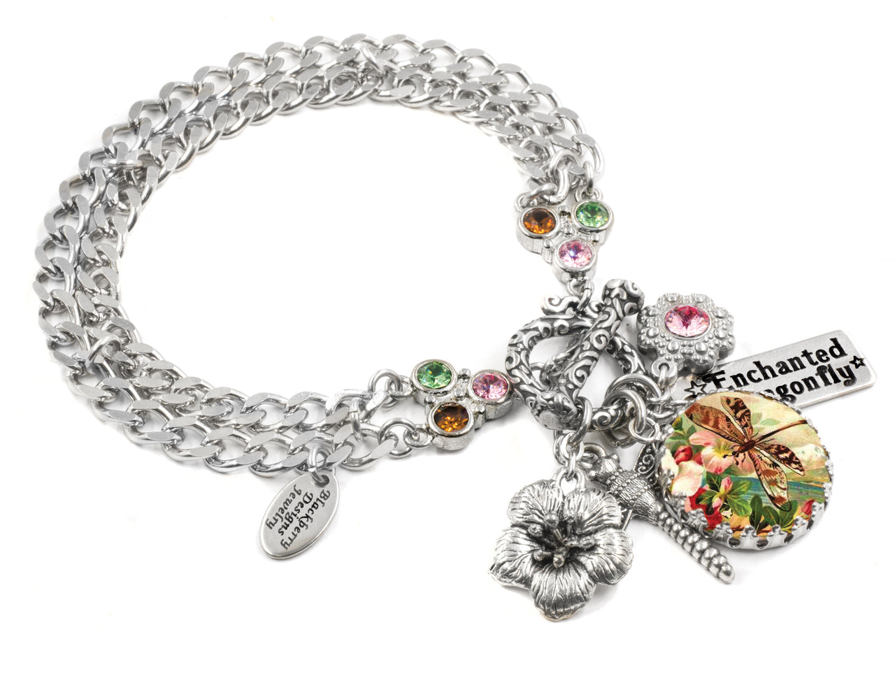 Silver Dragonfly Charm Bracelet