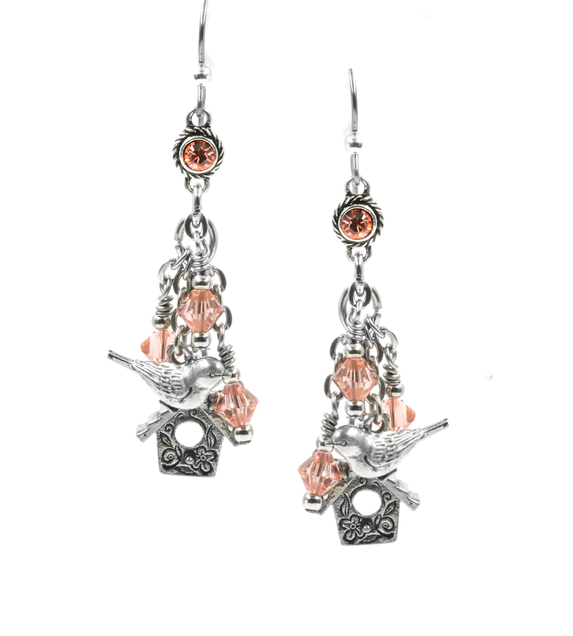3rd day of christmas earrings on white background