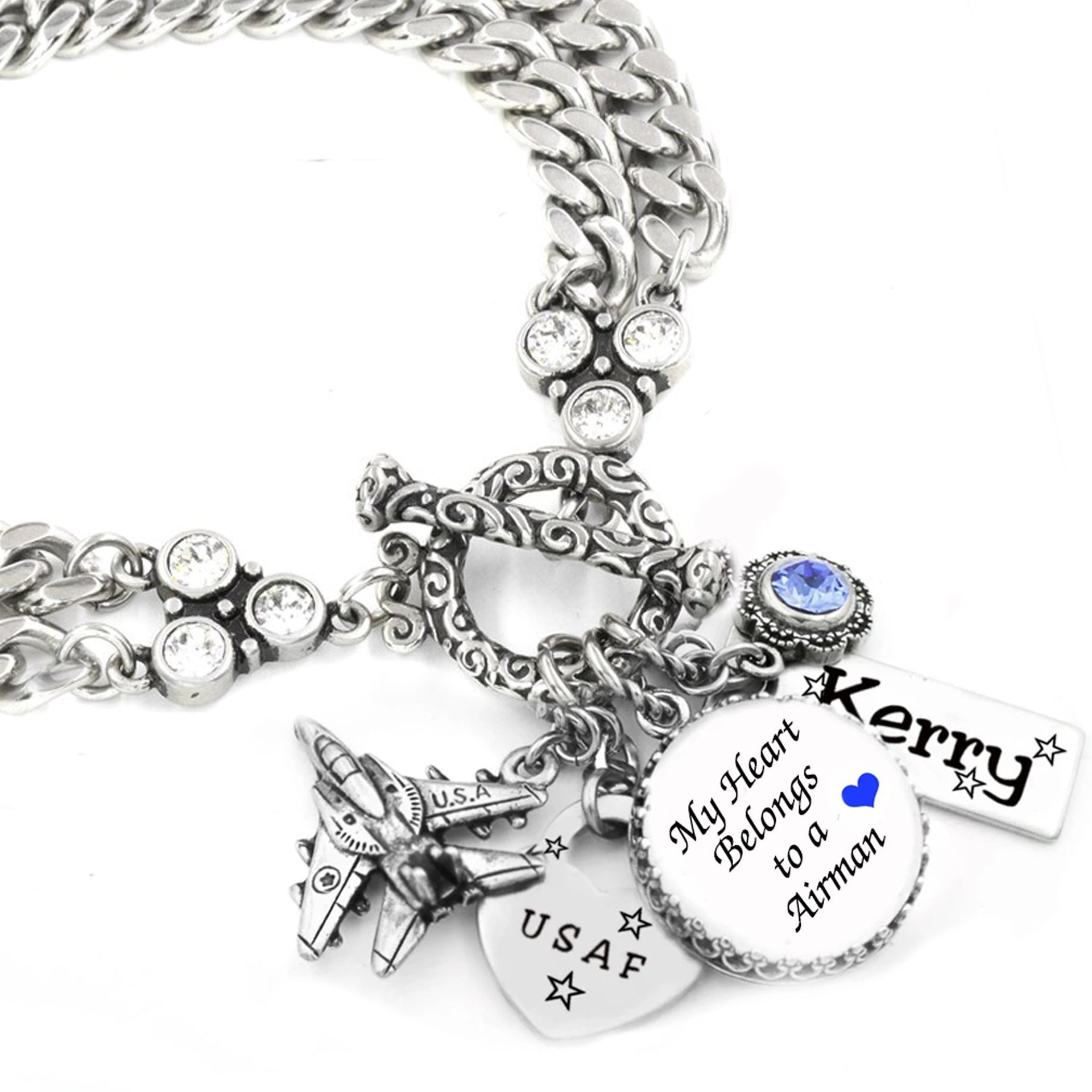my heart belongs to a airman bracelet