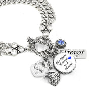 my heart belongs to a marine charm bracelet