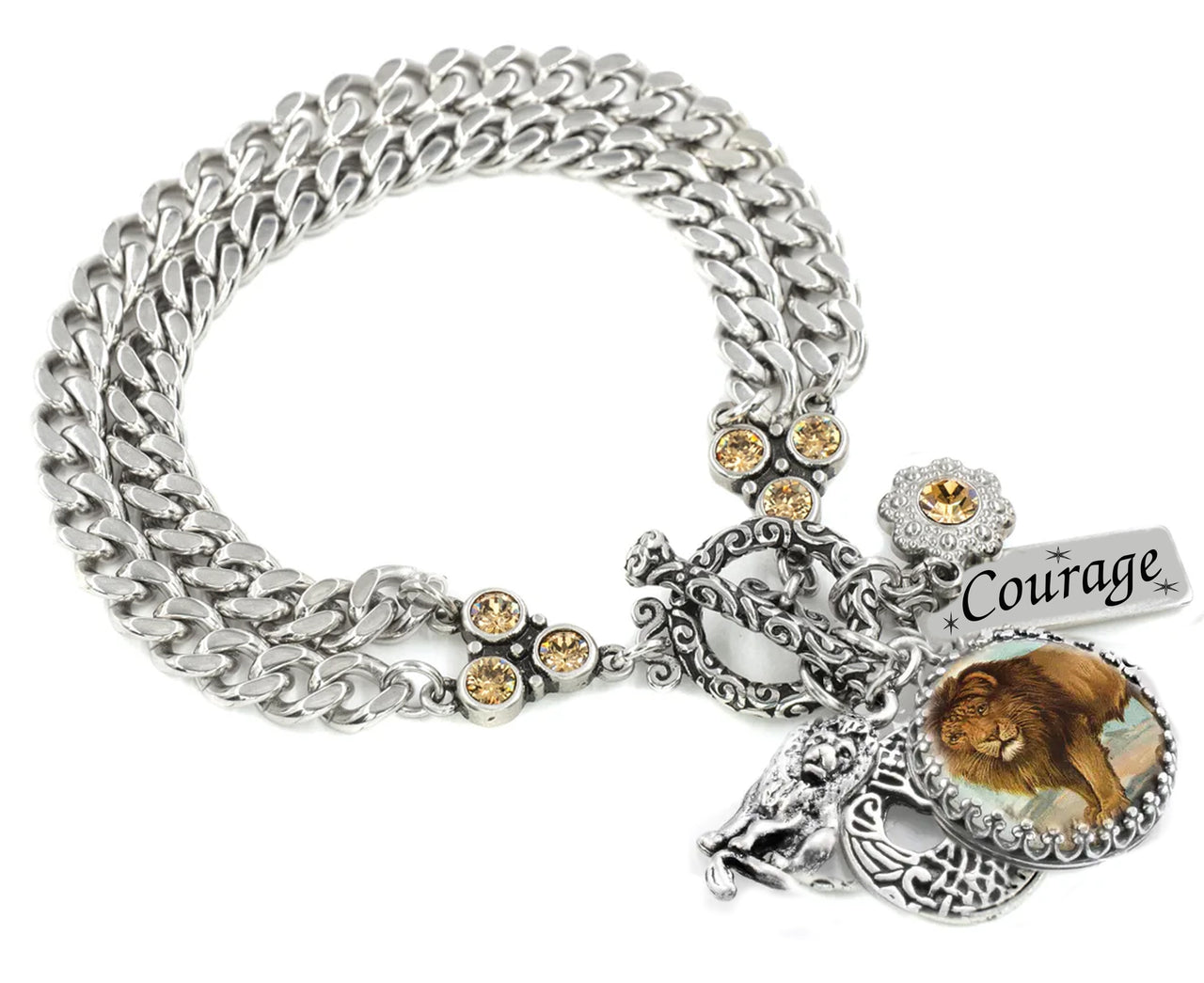 Lion Courage Charm Bracelet