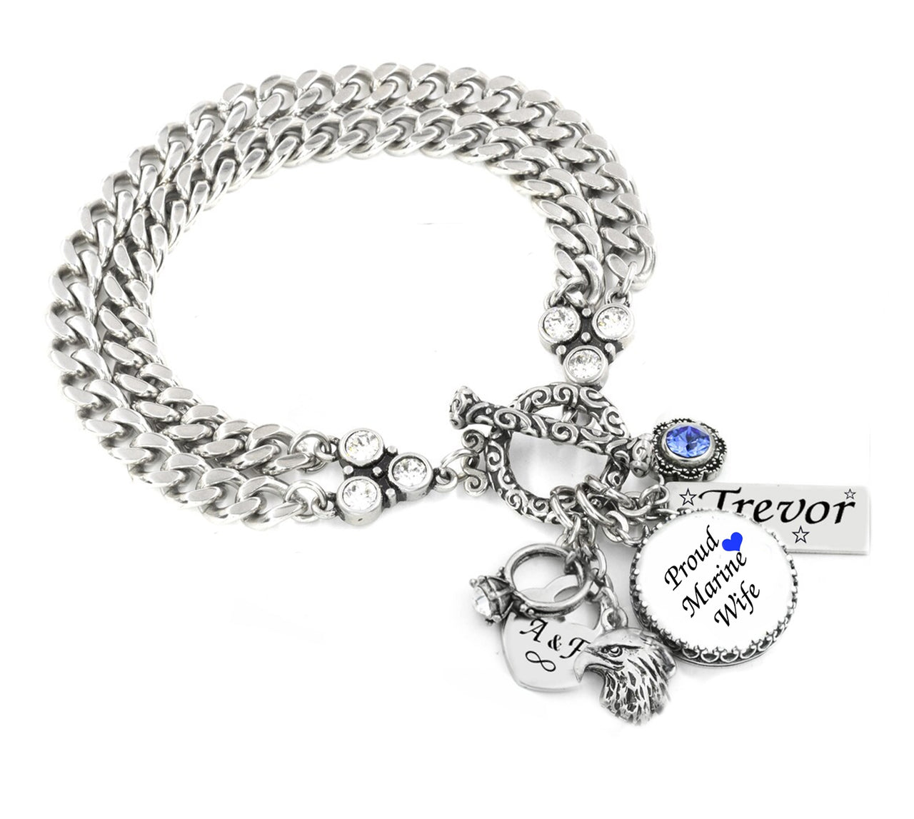 marine wife bracelet never tarnish silver