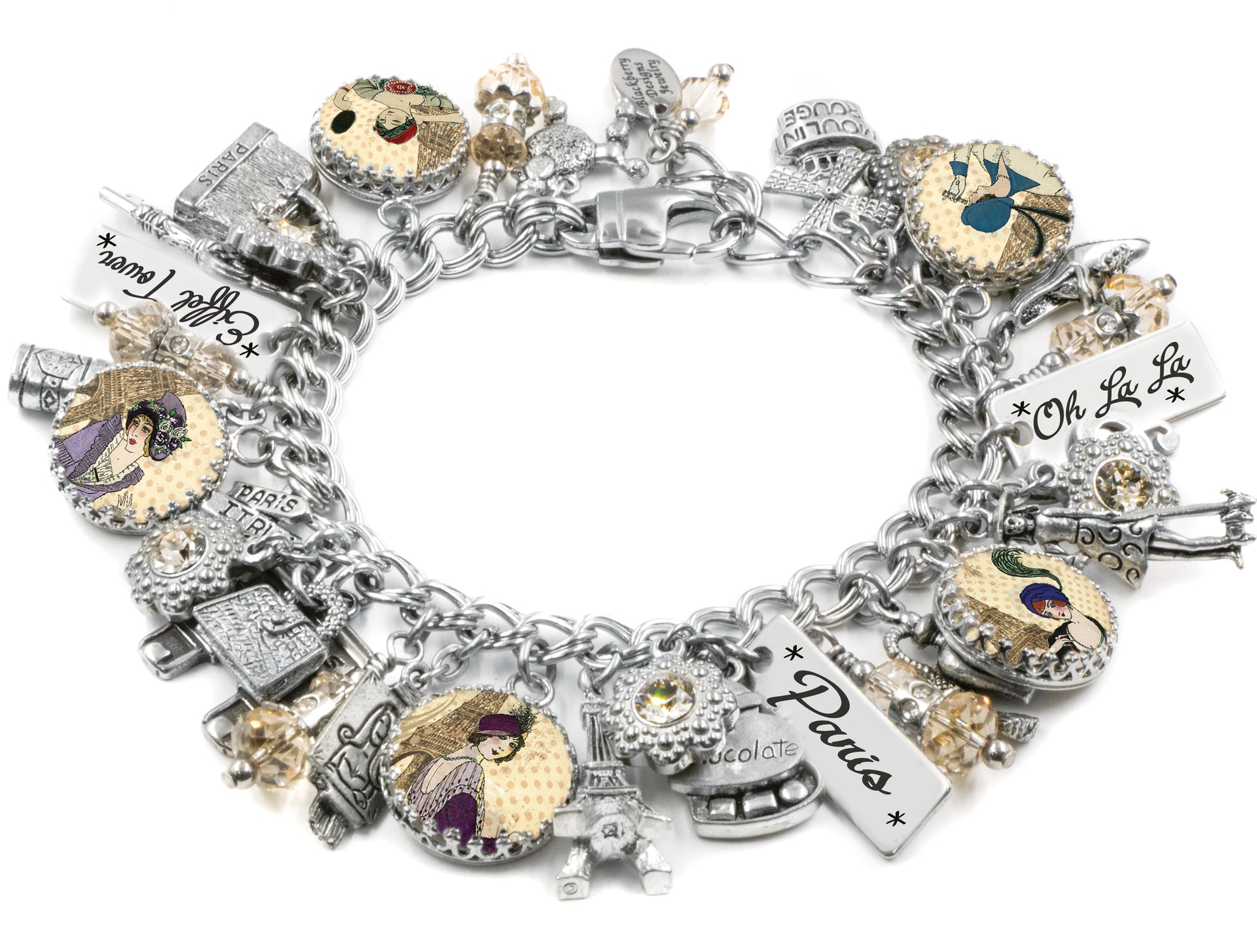 paris charm bracelet eiffel tower