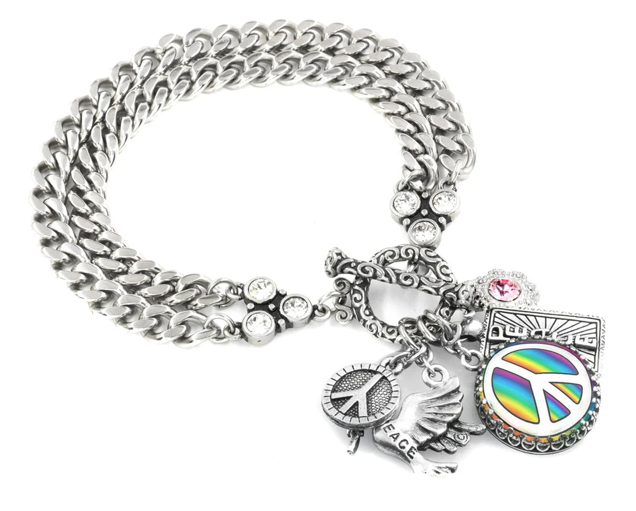 peace sign charm bracelet