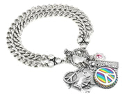 peace sign charm bracelet