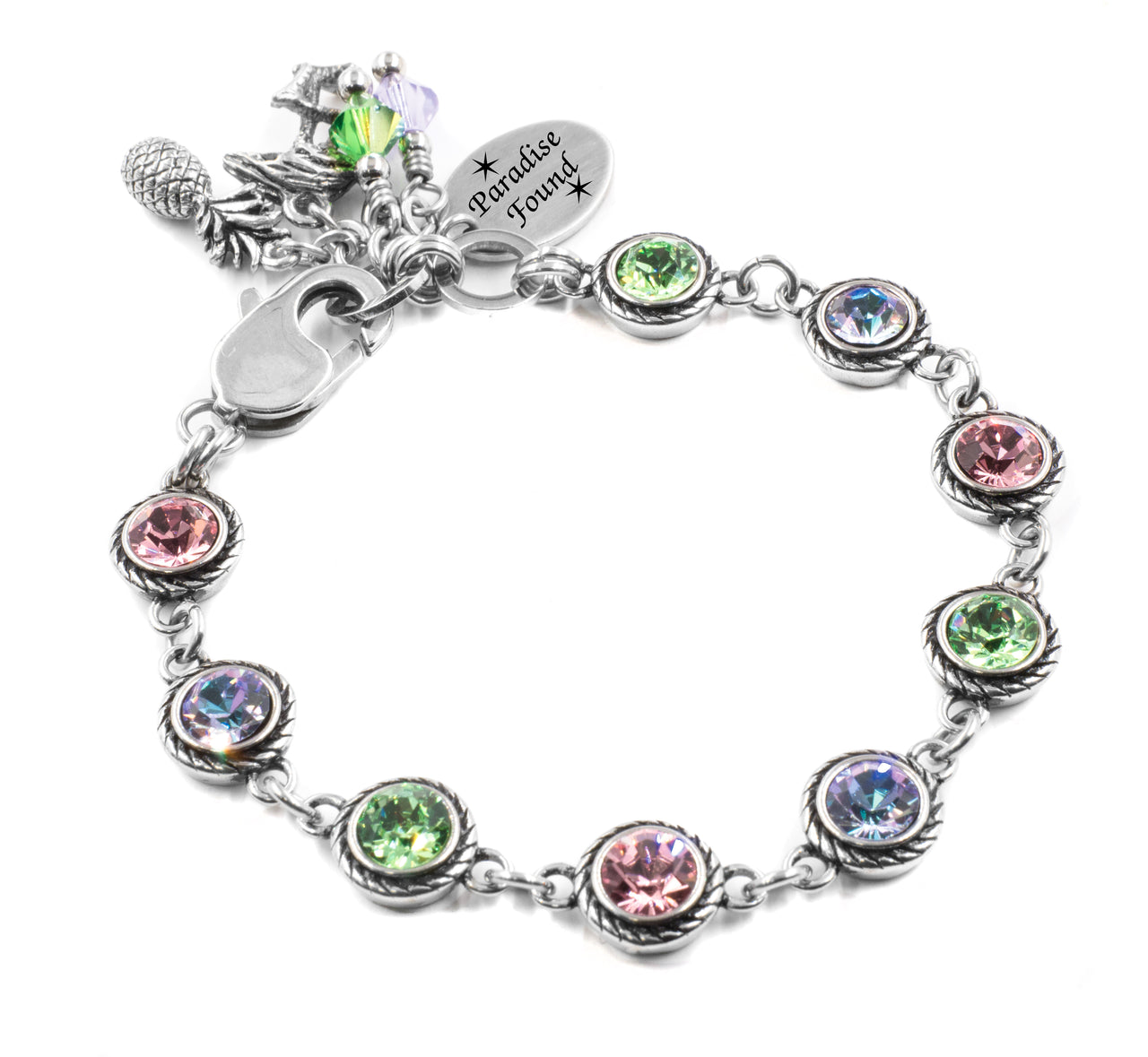 Pink Flamingo Crystal Link Bracelet