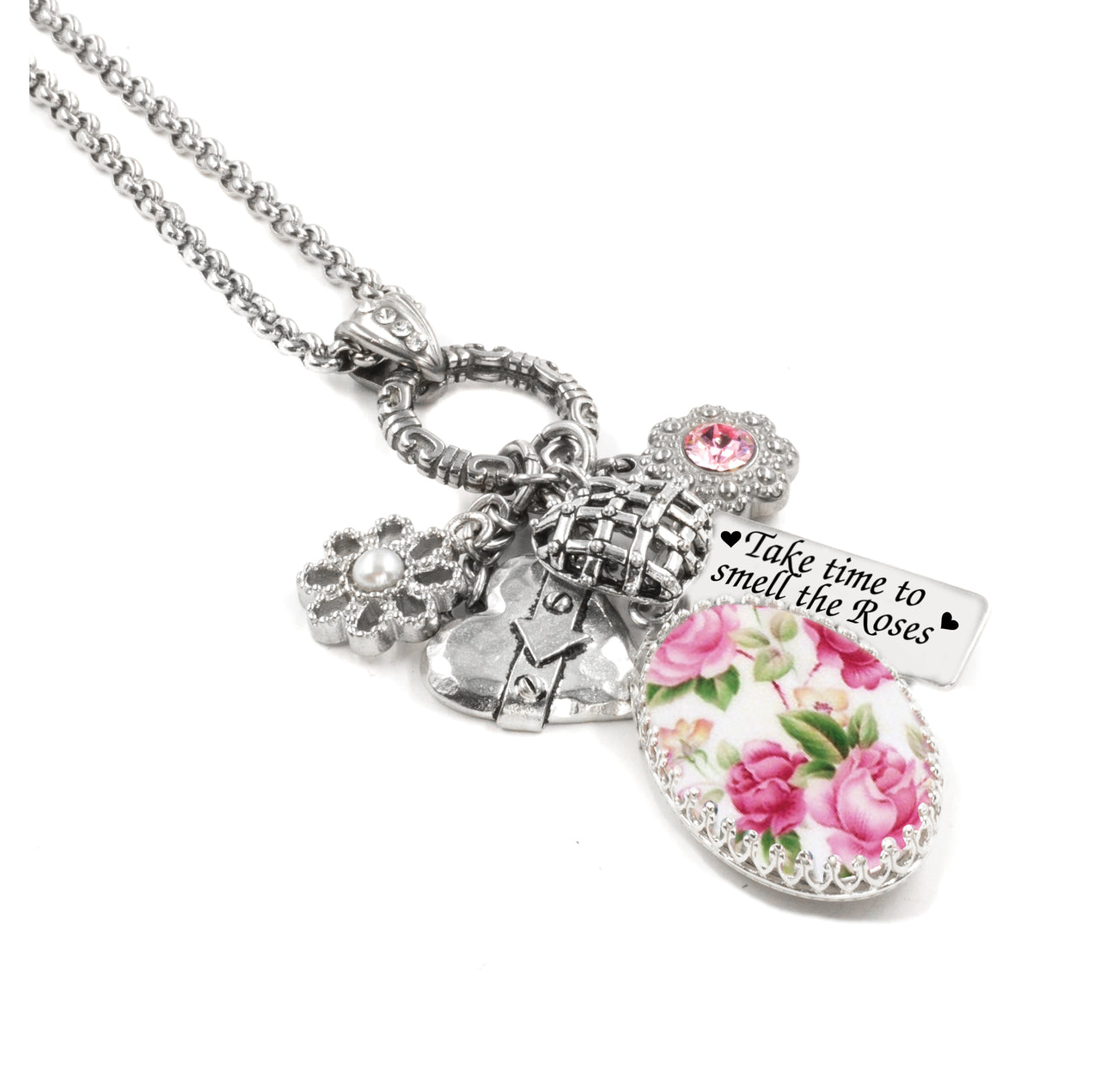 pink rose necklace