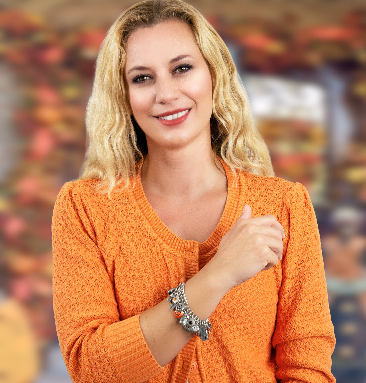 Pumpkin & Jack-o’-Lantern Bracelet – Fall Halloween Jewelry