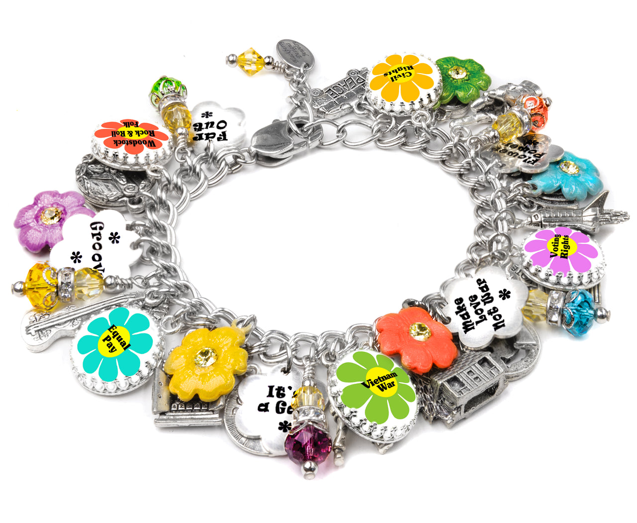 sixties 1960's charm bracelet