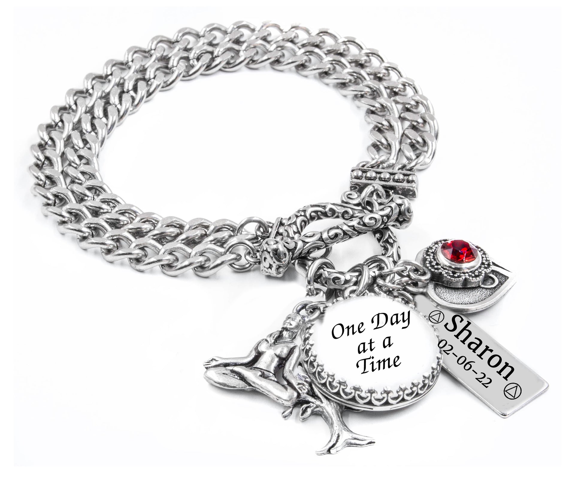 Silver Sobriety Bracelet
