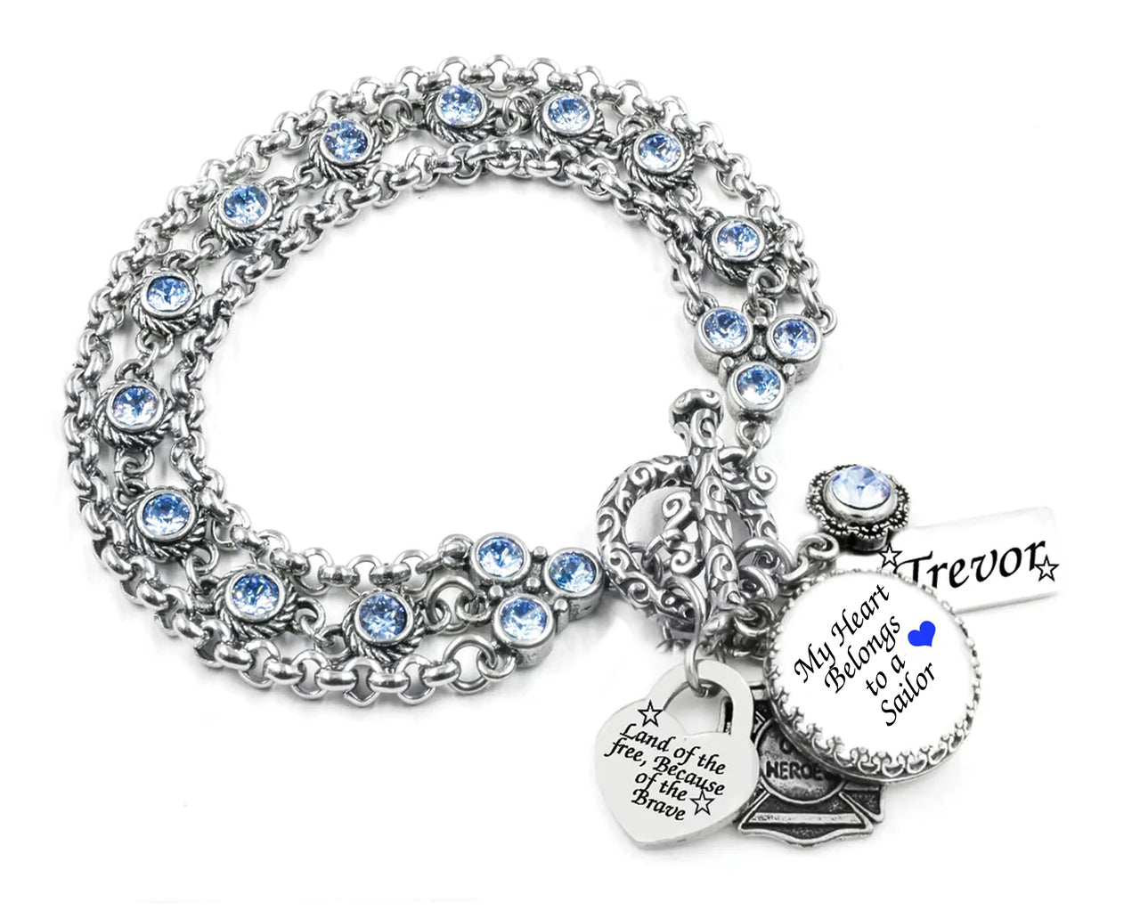 sailor military charm bracelet for mom