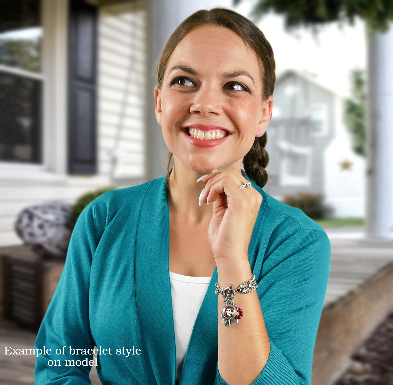 Day of the Dead Charm Bracelet – Silver Sugar Skulls & Katrina