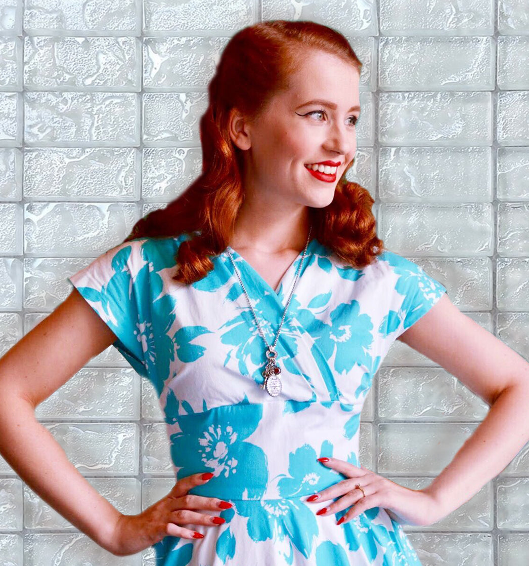 woman wearing mother of the bride necklace