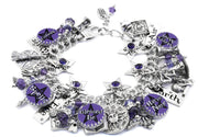 wiccan/pagan charm bracelet on white background