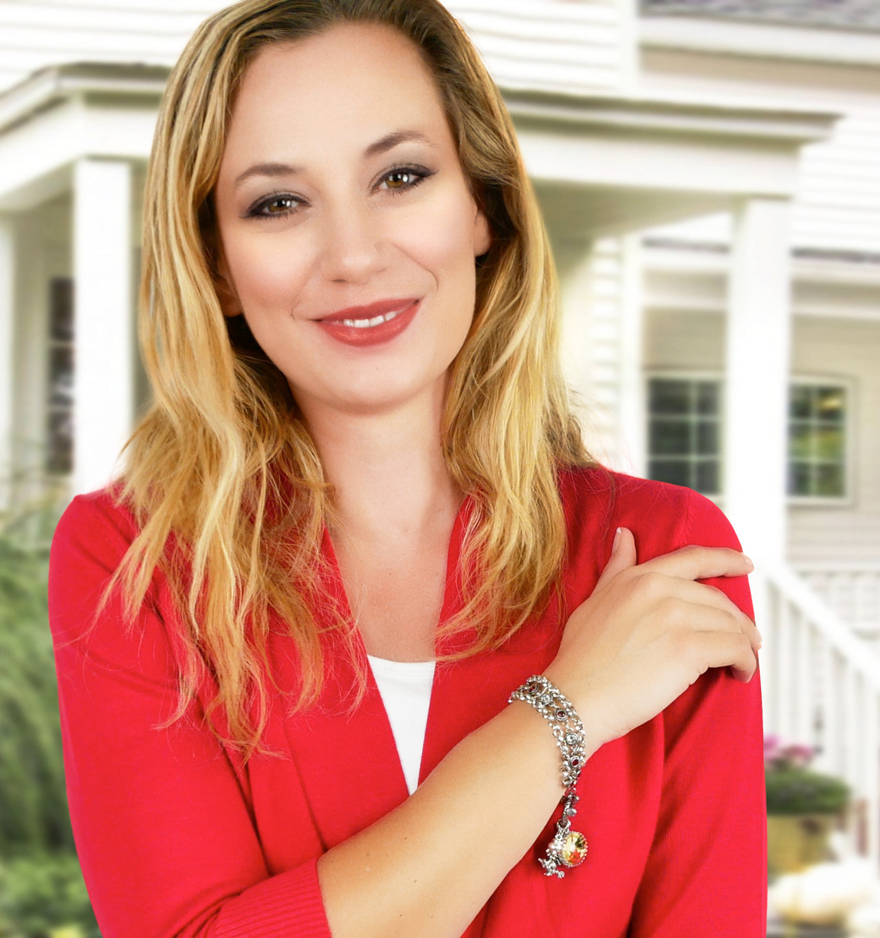 Wicked Witch Charm Bracelet – Crystal Halloween Jewelry with Witch on Broomstick