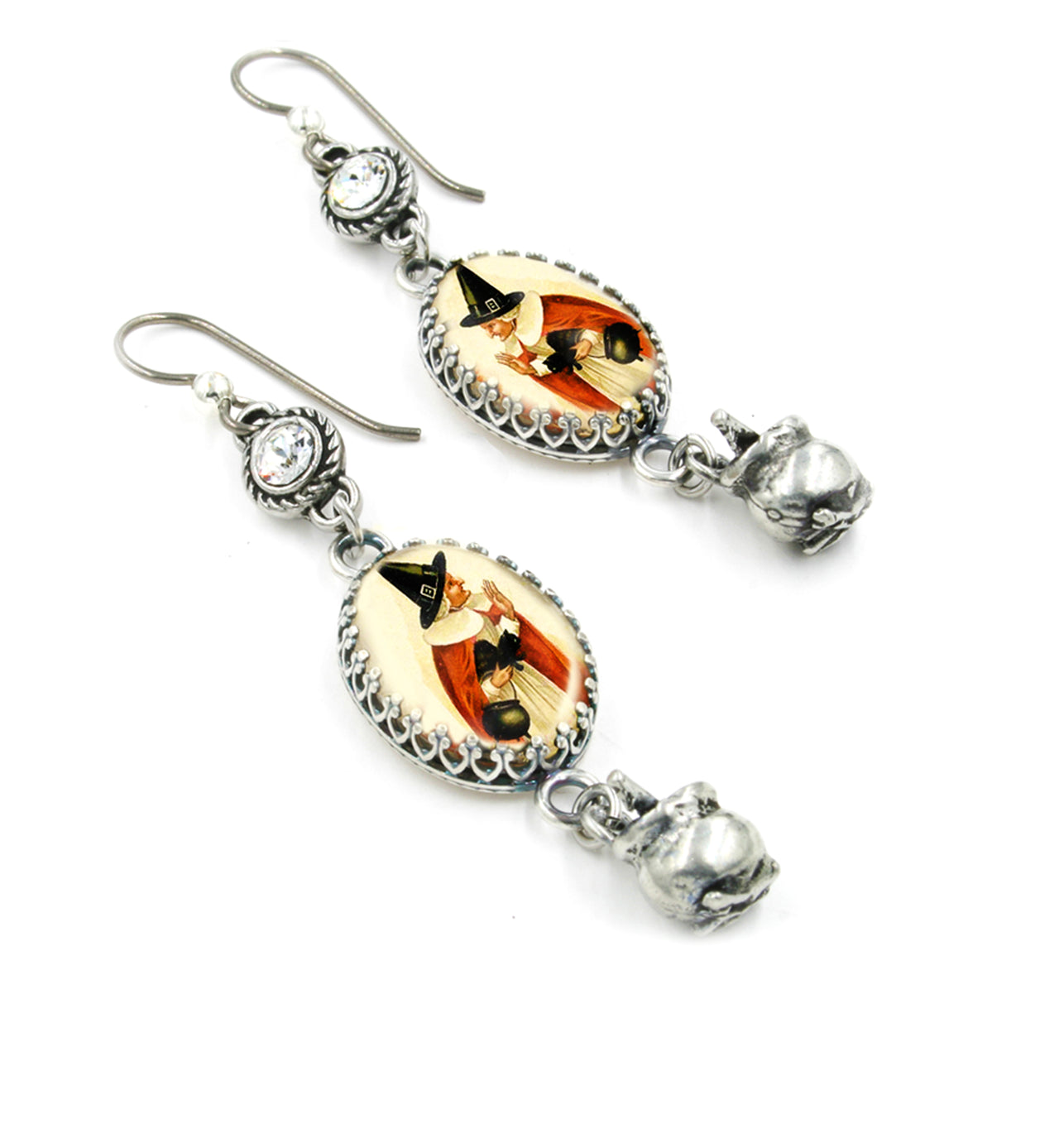Witch with Cauldron Earrings