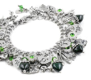 Handmade Oz bracelet with yellow brick road, flying monkeys, and crystal details