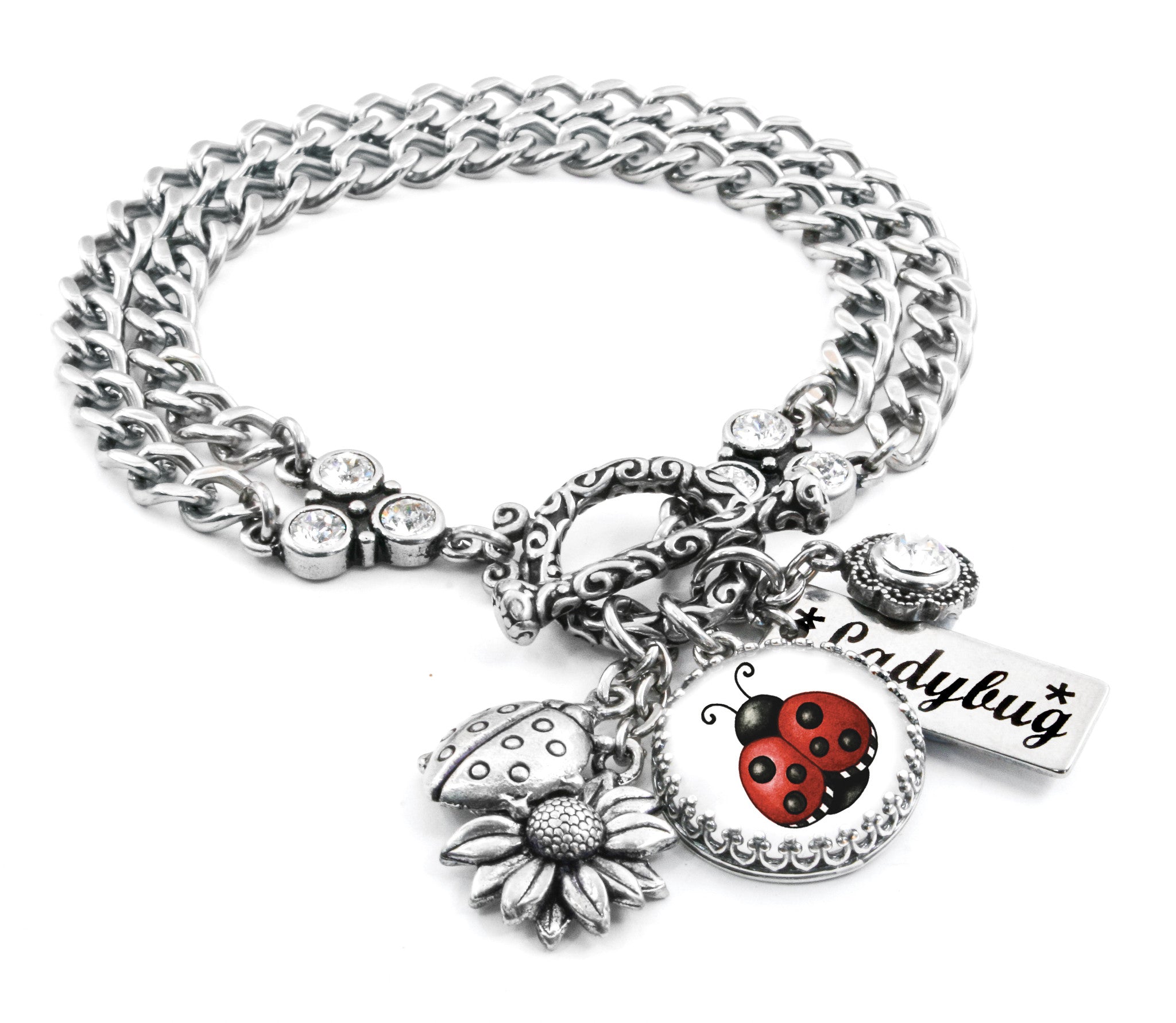 Ladybug Bracelet Stainless Steel Blackberry Designs Jewelry