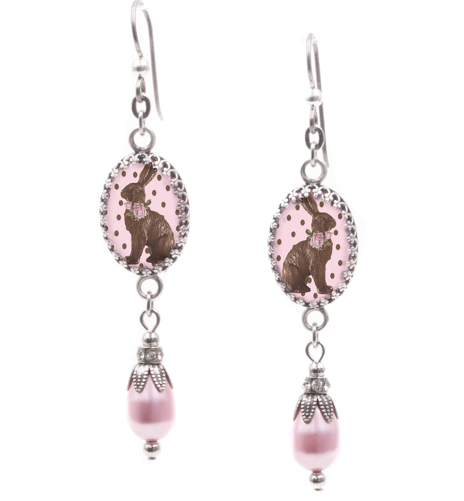 chocolate easter bunny earrings