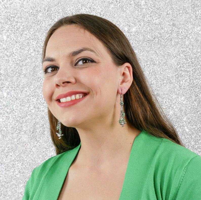 12 Days of Christmas Earrings, 4th Day, Four Calling Birds
