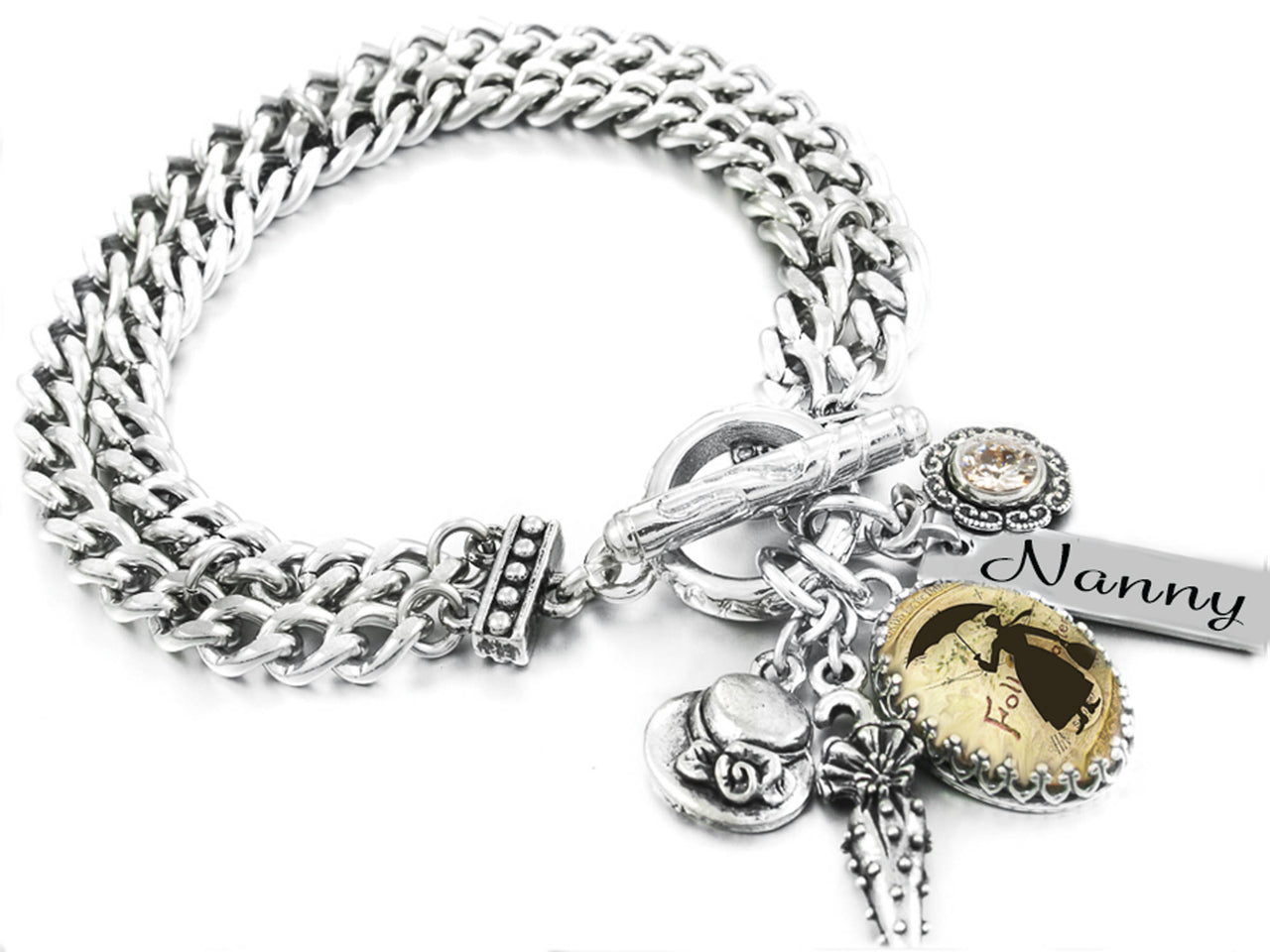 Mary Poppins Charm Bracelet, Nanny Jewelry