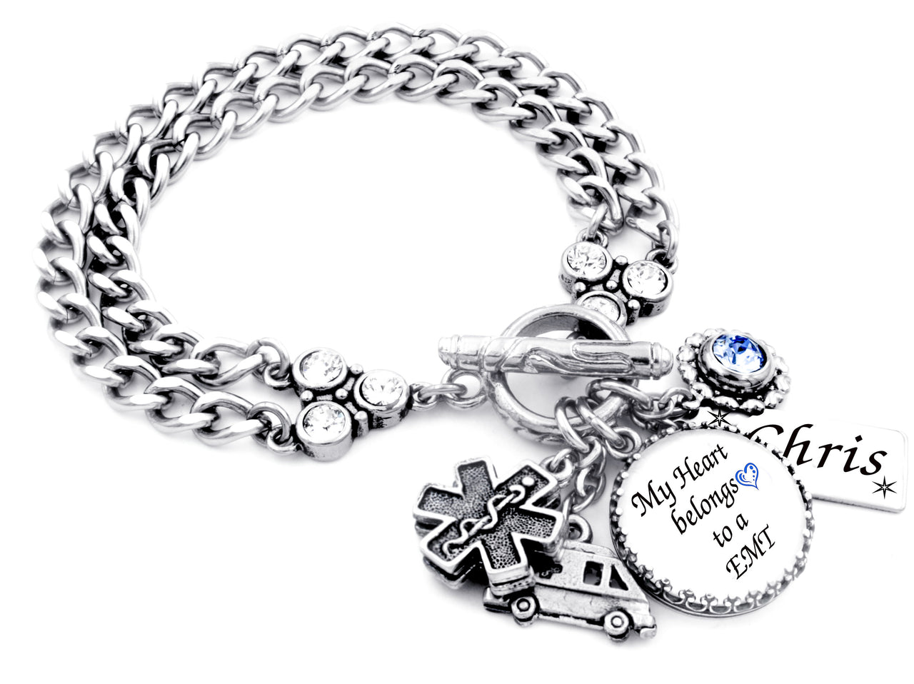 EMT Charm Bracelet Personalized with EMT's name