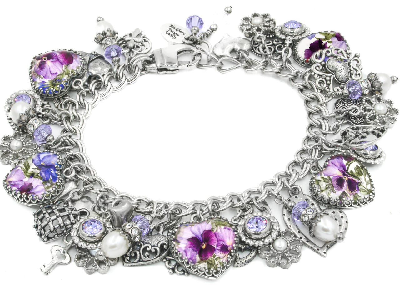 pansy broken china jewelry