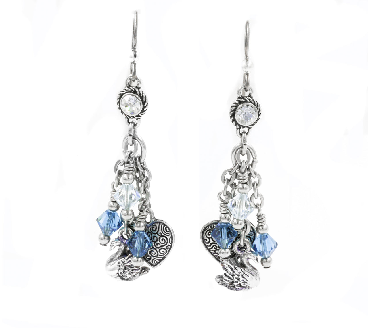 twelve days of christmas earrings, 7 swans a swimming