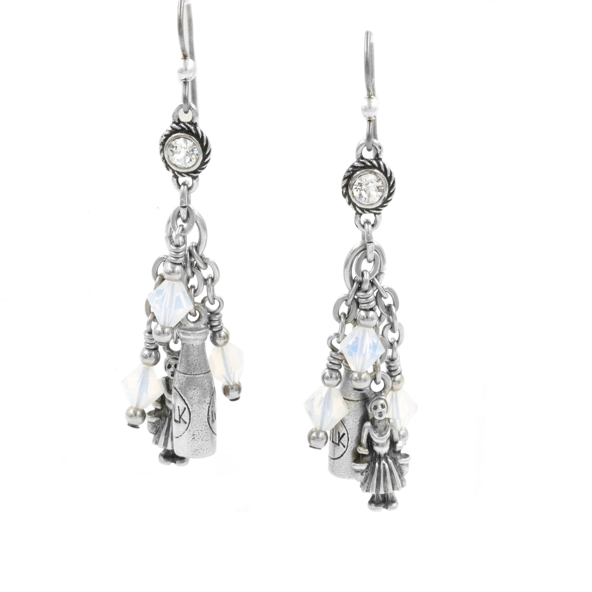 12 days of christmas earrings, 8 maids a milking