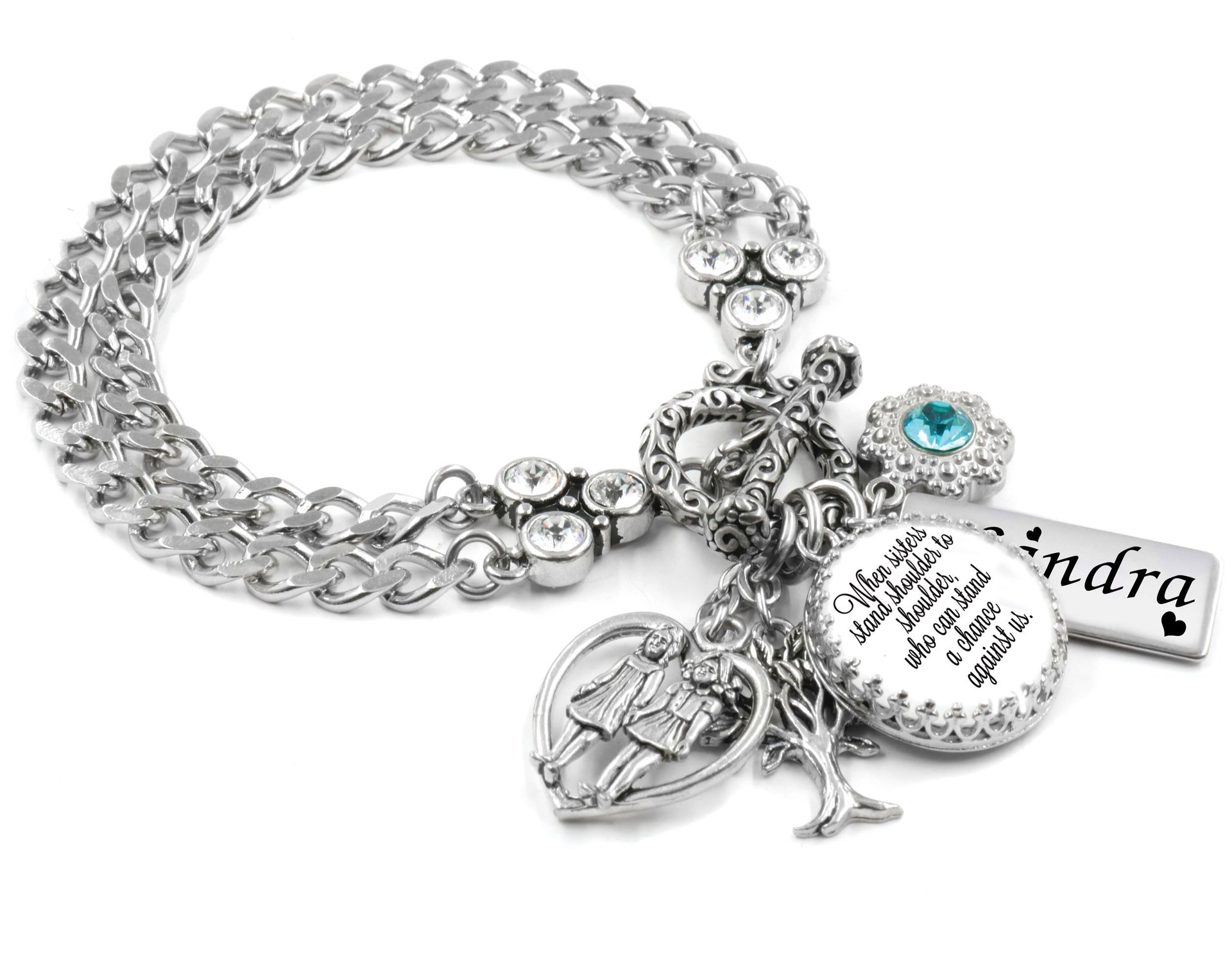sister charm bracelet
