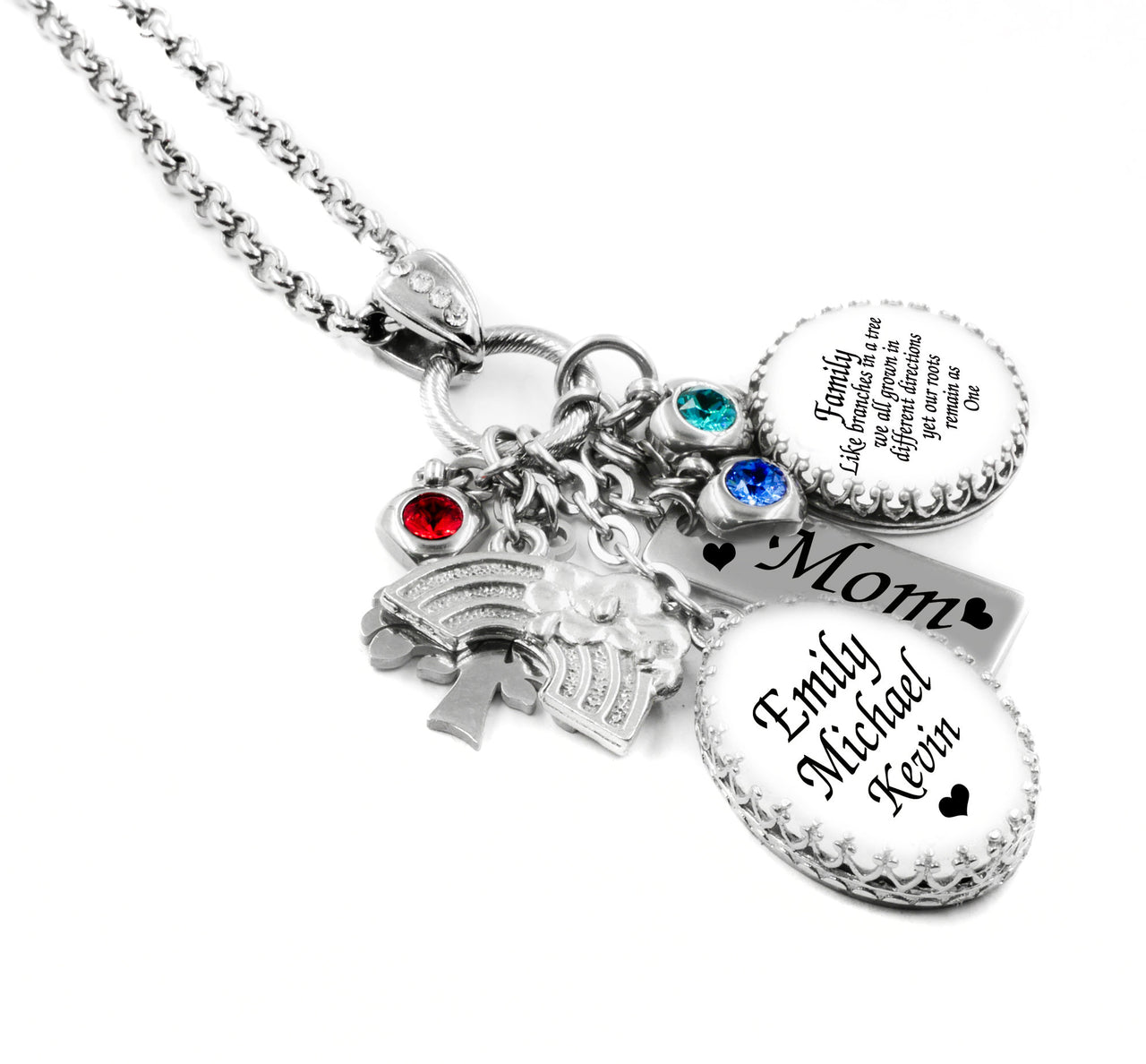 Family Necklace with Quote