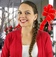 Minimalist Christmas Earrings with Reindeer Charms