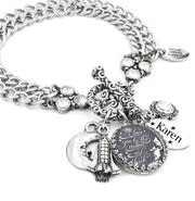 I Love You to the Moon and Back Bracelet on white background