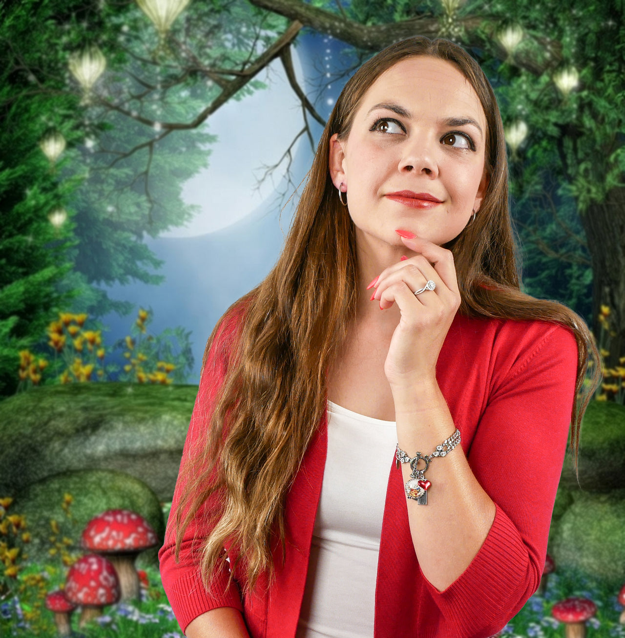 Alice in Wonderland, White Rabbit Charm Bracelet