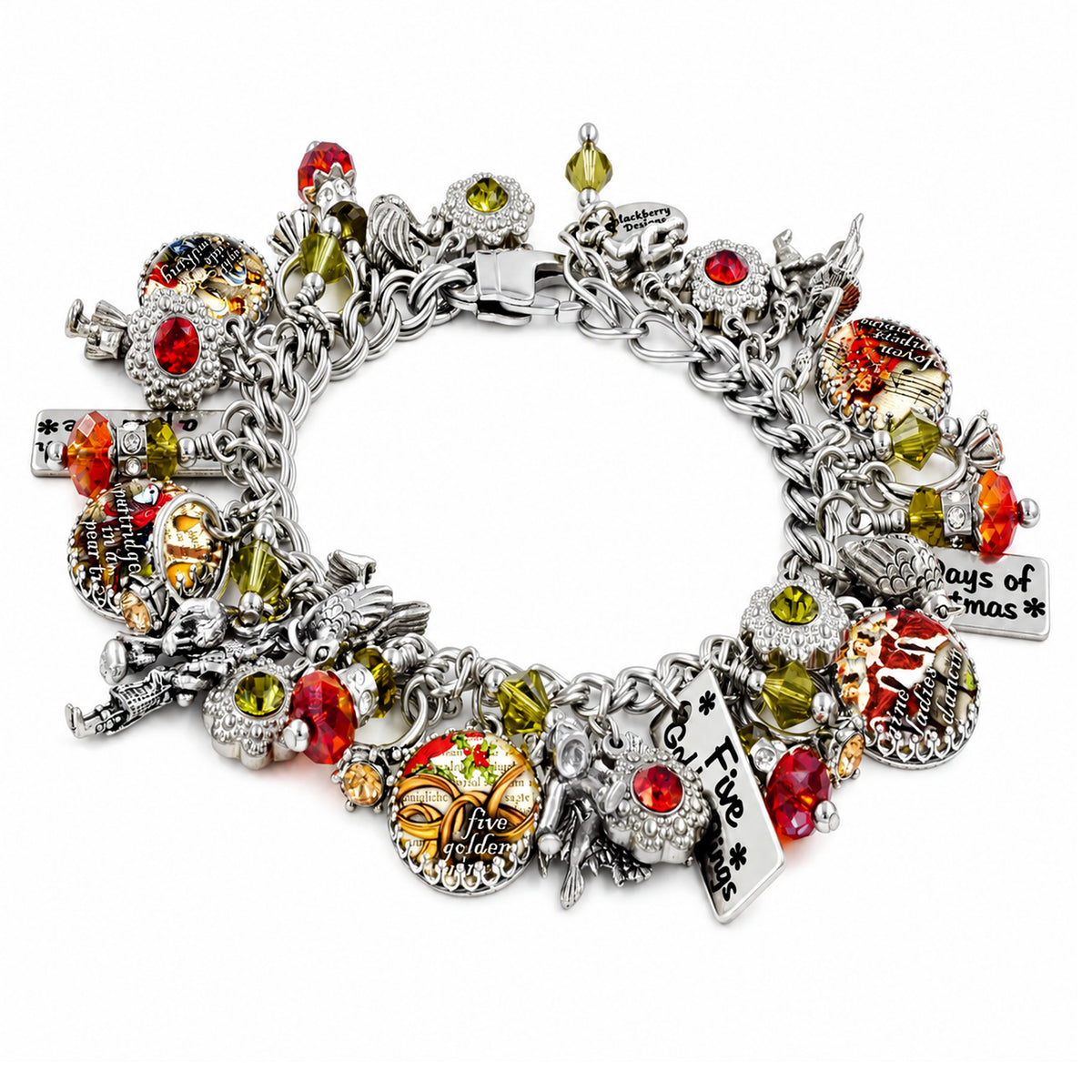 twelve days of christmas, charm bracelet, 12 days