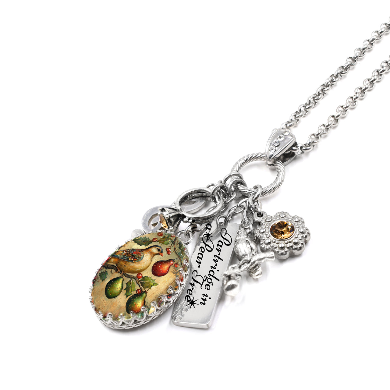 Partridge in a Pear Tree Charm Necklace